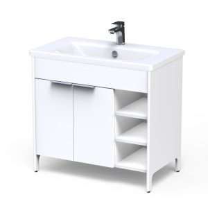 Mobilier baie - Masca lavoar cu 2 usi si polite - alb - 77x78x44 - Bolt 80