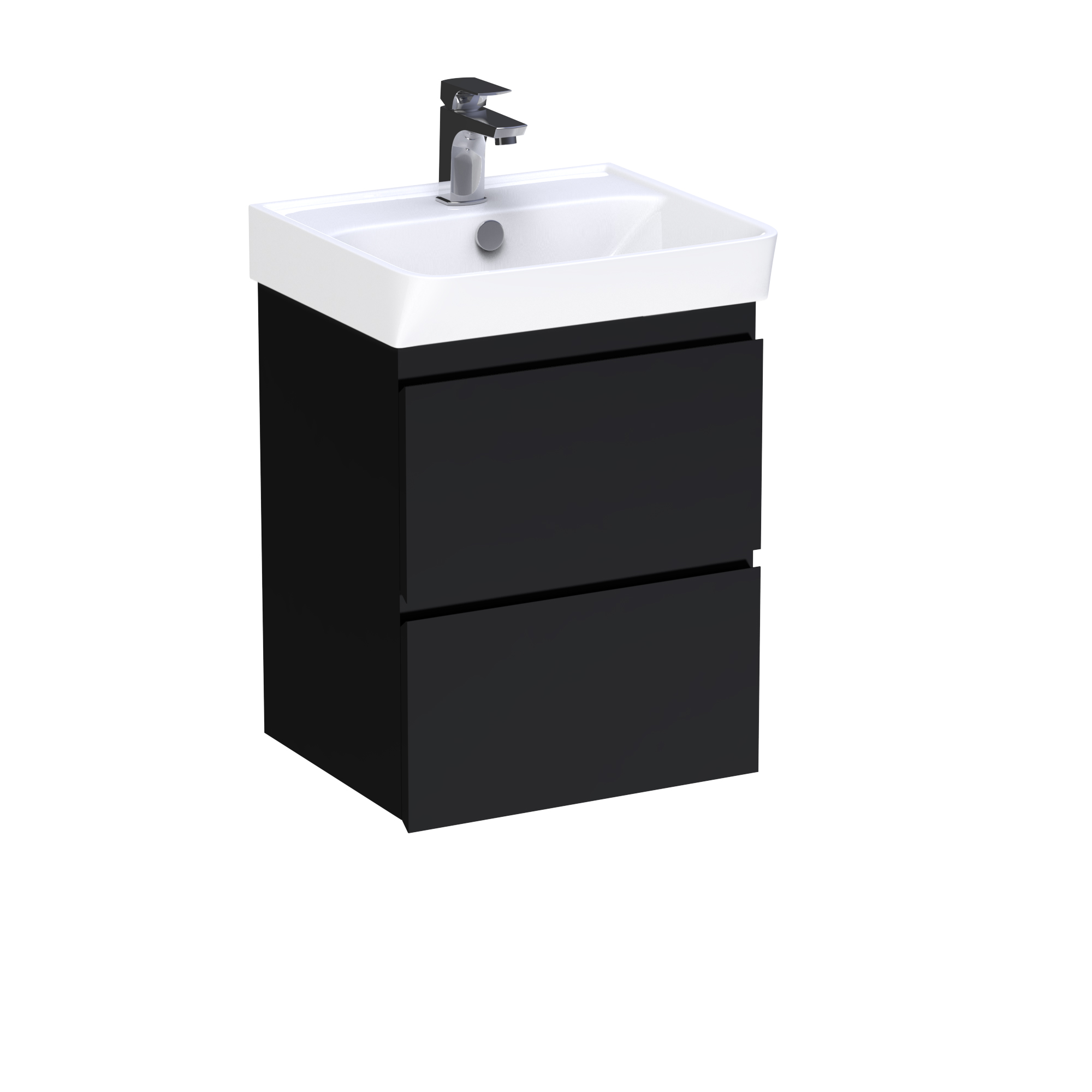 Mobilier baie - Masca lavoar cu 2 sertare - negru 43x54x36 - Crea 45